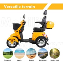 Heavy Duty 4-Wheel Mobility Scooters 31 Miles 3-Speed 800W 500lbs Capacity