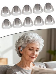 10 Pcs Hearing Aids Dome Soft Open Domes Black Layer Replacements Eartip New