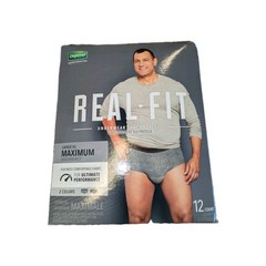 Depend Real Fit Large/Extra Large Incontinence Pants, 12 Count – 1 Pack