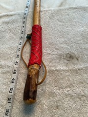 Hand made Wrapped Handle Hiking/walking stick cane wood shaft USA 51-52in NICE