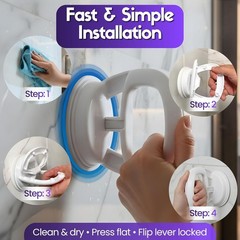 Versatile Shower Safety Handle – Suction Cup Grip for Secure Bathing Experience