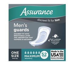 Men’S Guards, Maximum Absorbency, 52 Count