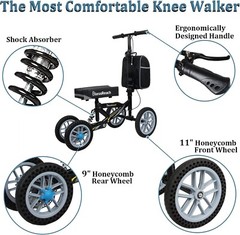 BlessReach All Terrain Foldable Heavy-Duty Knee Scooter Walker Senior 300lb