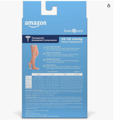 Amazon Basic Care Medical Compression Stockings 20-30mmHg Support Medium Beige