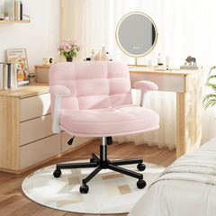 Durayloly Criss Cross Chair with Wheels and Flip-Up Arms, Adjustable Height, Ted