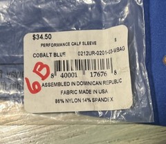 Tommie Copper Performance Compression Calf Sleeve Cobalt Blue SIZE Small