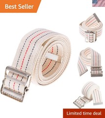Comfortable 60-Inch Gait Belt in Beige Stripes – Ideal for Nurses and Therapists