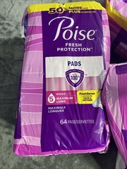 Poise Fresh Protection Pads Size 5 Lot of 2 Maximum Long 64 Count Incontinence