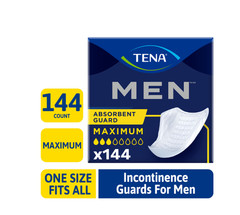 TENA Men Incontinence Guards Maximum Absorbency 144 Ct Bladder Control Pads