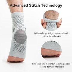2 Pack Ankle Brace for Sprained Ankle, Arch Support Compression Sleeve Socks for