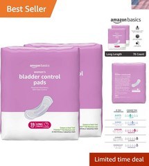 Comfortable Incontinence Pads for Women – 2 Packs of 39, 12 Hours Odor Control