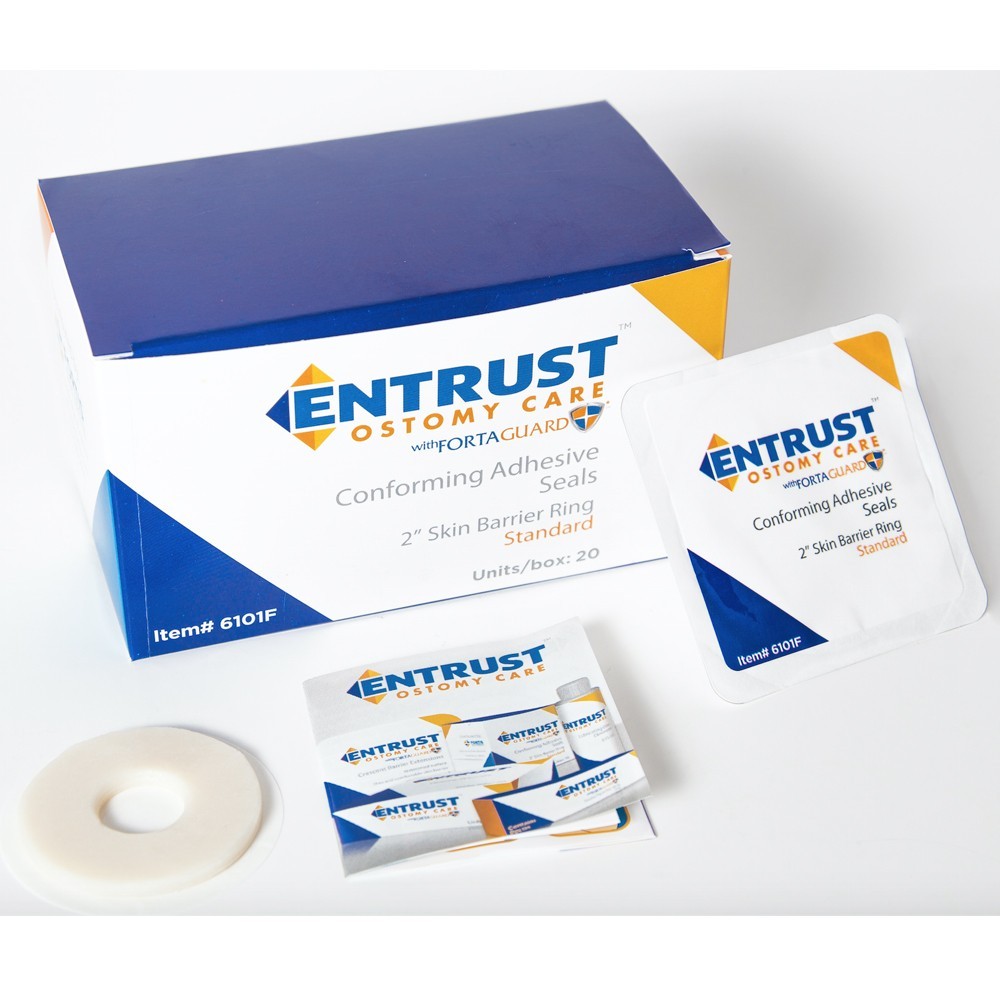 NEW! Entrust Conforming Adhesive Seal Skin Barrier Rings, 2”, Thin, 3 PACK