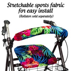 Top Glides Universal Rollator Walker Seat and Backrest Covers Tropical
