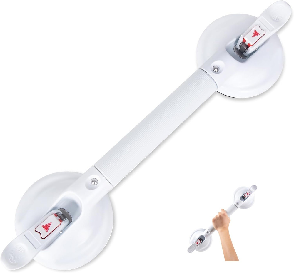 19″ Suction Shower Grab Bar – Portable Handle with Strong Hold, Max 300Lb Capaci