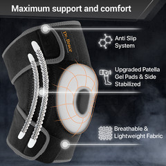 DR. BRACE Elite Knee Brace With Side Stabilizers & Patella Gel Pad