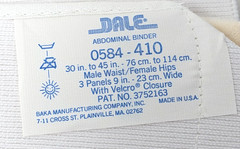 Vintage Dale #0584-410 Size 30-45in Male Waist Female Hips Abdominal Binder USA