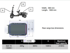 Heavy Duty 4-Wheel Electric Mobility Scooter for Adults w/Cargo Platform 1000W