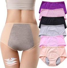 Comfortable Reusable Incontinence Underwear – 6 Multi-Color Briefs for Women