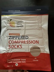 XL Zippered Compression Socks open toe 15-20 mmhg