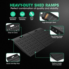 29″x48″ Shed Ramps Velvet Black Loading Ramp Alloy Loading Dock Ramp for Garages