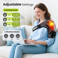 Electric Heated Shoulder Massager with Vibration Massage Brace Joint Pain Relief