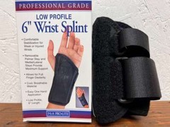FLA Low Profile 6″ Wrist Splint Left Hand Black Small