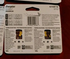 Energizer Zinc Air Hearing Aid Batteries Size 10 Yellow Tab 64 Total NEW