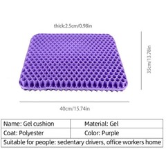 Gel Seat Cushion Set for Long Sitting Double Thick Office Desk Home Wheelchair