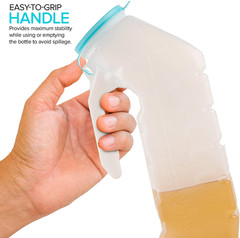 Male Urinal with Glow in the Dark Lid (2 Bottles) 32 Oz Urine Bottles for Men –