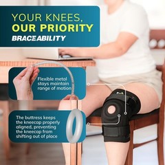 BraceAbility Bariatric Knee Brace for Large Legs – Plus Size L, Black
