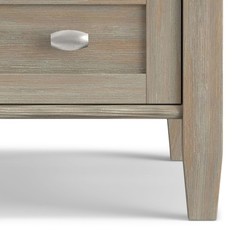 Simplihome Warm Shaker End – 14 Inch Wide Solid Wood Narrow Side In Distressed