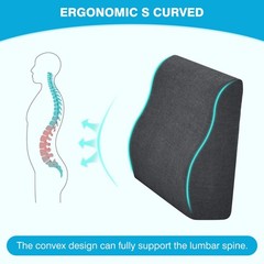 TANYOO Back Support Pillow for Recliner Dual Layer Lumbar Medium, Dark Grey