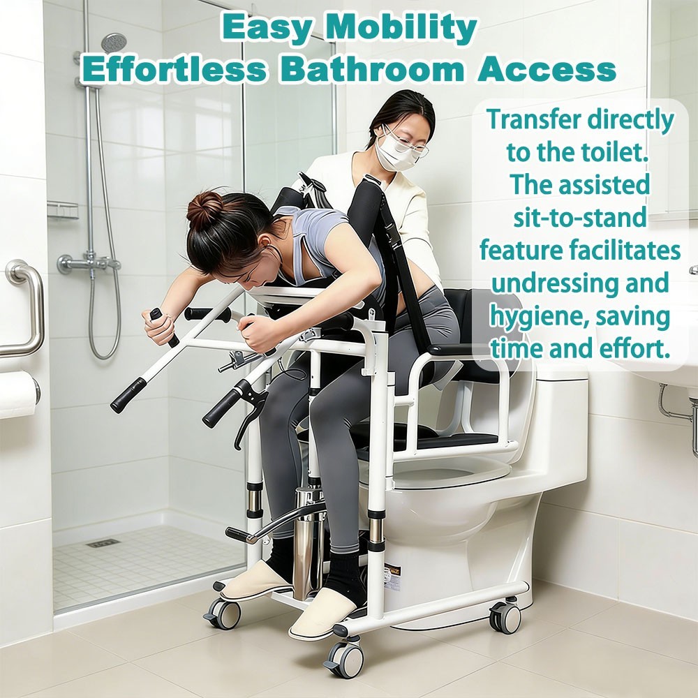 Irtme Hydraulic Patient Lift Chair with Adjustable Height & 180° Open Design