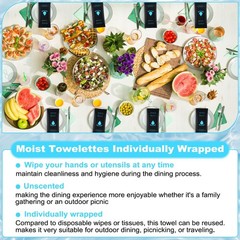 Moist Cotton Towelettes Individually Wrapped – 8.7″x8.7″ White Bulk Wipes