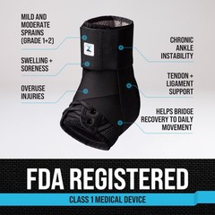 Adjustable Ankle Brace for Sprains & Tendonitis Relief – Lace Up Support with St