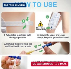 Urinary Drainage Bag 1000ML Urine Catheter Leg Bags 4Pcs with Anti-Reflux Chambe