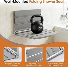 20″ Folding Shower Seat, Fold Down Shower Seat Wall Mounted (Open Box)