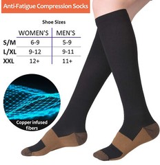 Medias Calcetines De Compresion 6 Pares Varices Hombres Mujeres 20-30 Mmhg -US