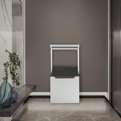 Wall Mounted Folding Shower Bench Aluminum Alloy Silver Rectangular