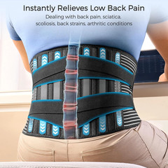Lower Back Support Brace Adjustable Lumbar Work Belt for Pain Relief Men Women