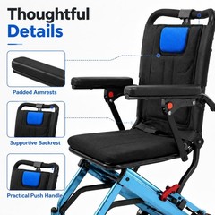 Lightweight Foldable Transport Wheelchair Padded Seat Flip Armrests Swing Away