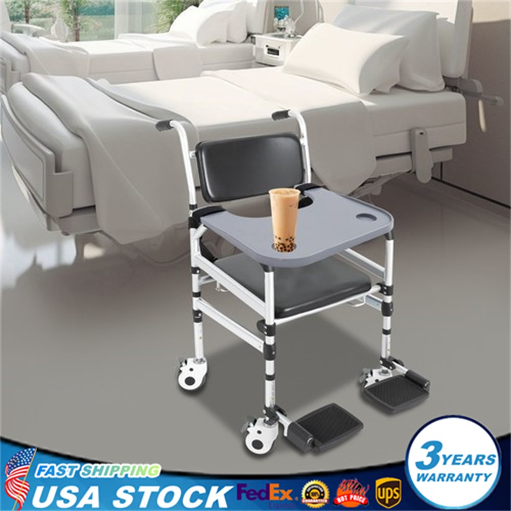 Wheelchair Table Board, Wheelchair Table Tray w/ Cup Holder Grey ABS 58*53cm