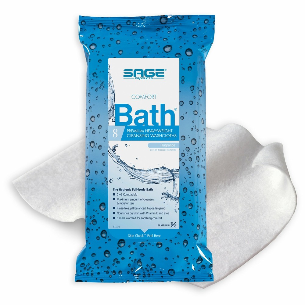 Sage Comfort Bath Cleansing Heavyweight Wipes 8 X 8″ 7900 4 Packs 32 Wipes