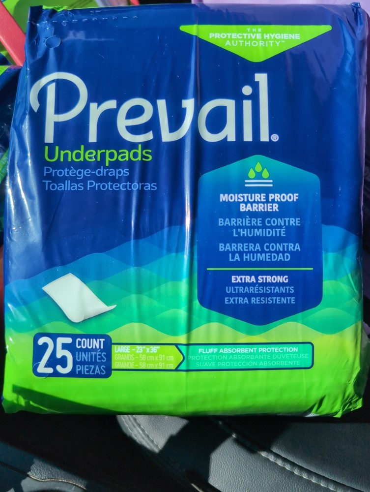 Underpads Prevail Fluff Absorbent Protection Disposable23″ x 36″ 25/ 6 PACKAGES