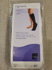Sigvaris Well Being Basic Closed Toe Non-Compression Liners Black Size Large
