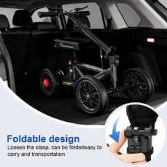 BlessReach All Terrain Foldable Knee Scooter 1 Count (Pack of 1), Black