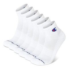 Men’s Cushioned Quarter Socks-Pack – Moisture-Wicking Athletic 6-12 6 White