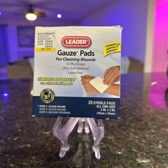 Leader Gauze Pads 25ct Hypoallergenic Wound Care Essentials