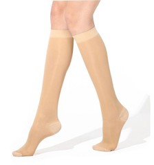 Sheer Compression Socks 15-20 mmHg Support Stockings Hose (Nude, L/XL)