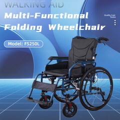 Aluminium Multi-functional Manual Wheelchair One-button Adjustable Handrail FDA